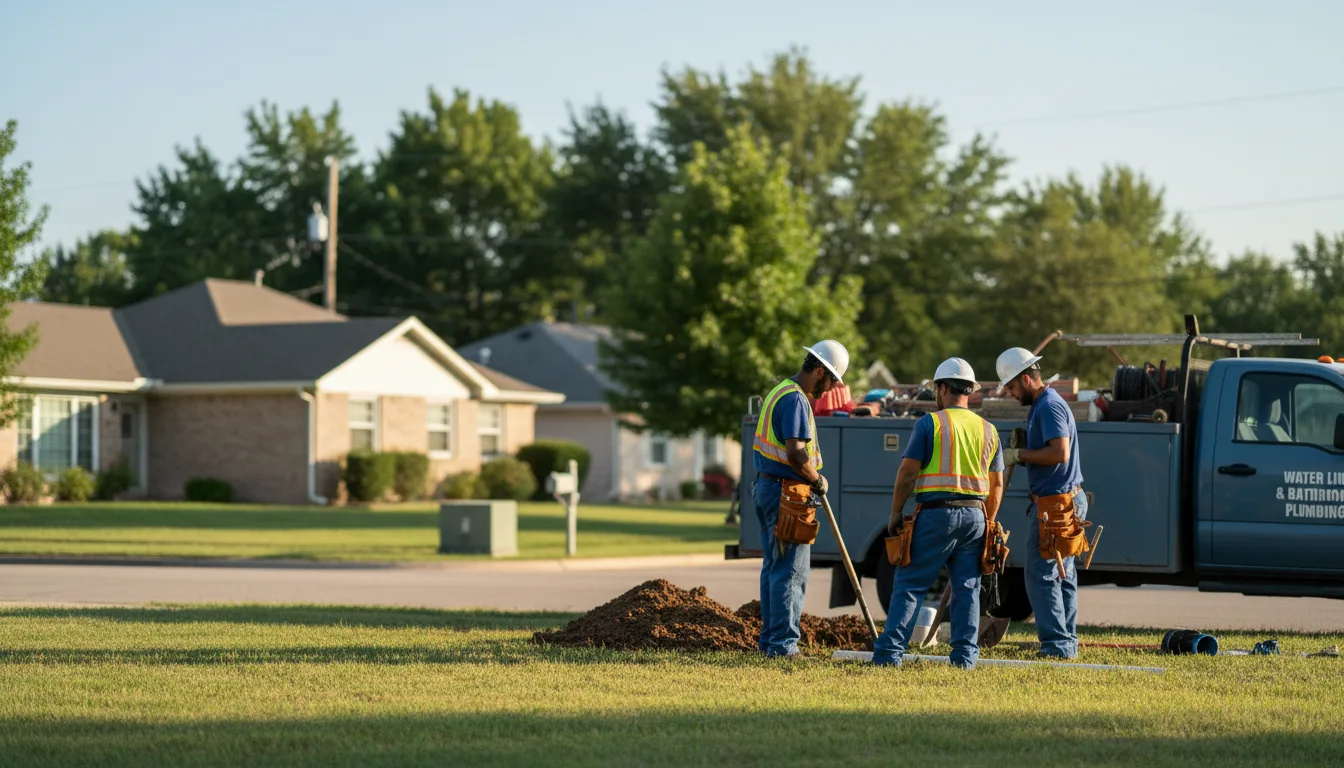 Residential water line and bathroom plumbing service in Cashion, AZ